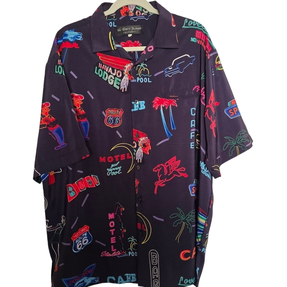 Via Ripatti Designs Graphic Button-Up Shirt